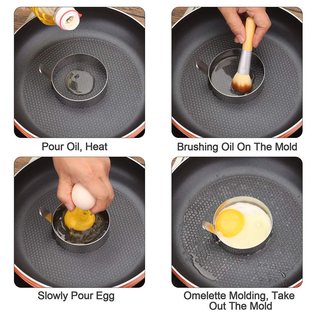 Patisserie Ustensiles A Patisserie Moule De Cuisson En Acier Inoxydable Oeuf Au Plat De Cercle De Crepes Antiadhesif Outil De Moule De Cuisine Moule Parfait Doeuf Frit Ou Bagues De Crepe Greatrst