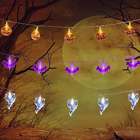 Amazon Com Aostar Set Of 3 Halloween Lights 20 Leds Orange