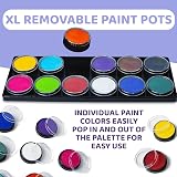 Blue Squid PRO Face Painting Kit 12 Colour Palette with 2 Brushes view 4