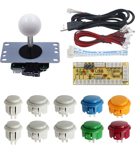 JumpHack 02-Re アーケードスティック Amazon.com: SJ@JX Arcade Stick DIY Kit 10x Buttons with Logo LED