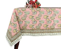 Ridhi Hand Block Print Tablecloth 100% Cotton