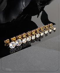 Gold Stud Earrings Set for Women Men, 20G
