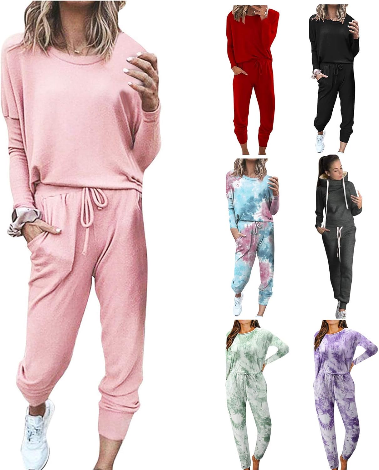 Women's 2 Piece Tracksuit, Top & Pants Sets Plus Size, Long Sleeve