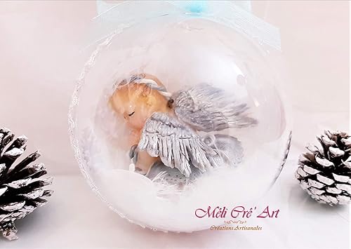 Boule De Noel Suspension Pour Sapin Ornement Bebe Enfant Mon Premier Noel Fille Ange Amazon Fr Handmade