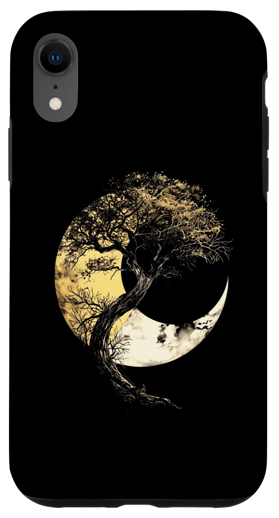Minimalism Tree Yin Yang Nature Single Moon tree Case for iPhone XR