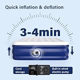 Vivo Technologies Luxury High Raise Flocked Double Air Bed with Built-In Pump view 3