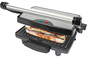 Better Chef Panini Press | Non-Stick | Drip Tray | Floating Hinge | Locking Latch | Status Lights | Fixed Temp