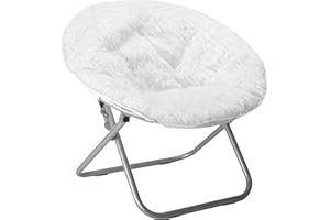 Urban Lifestyle Mongolian Faux Fur Saucer Chair, Off White