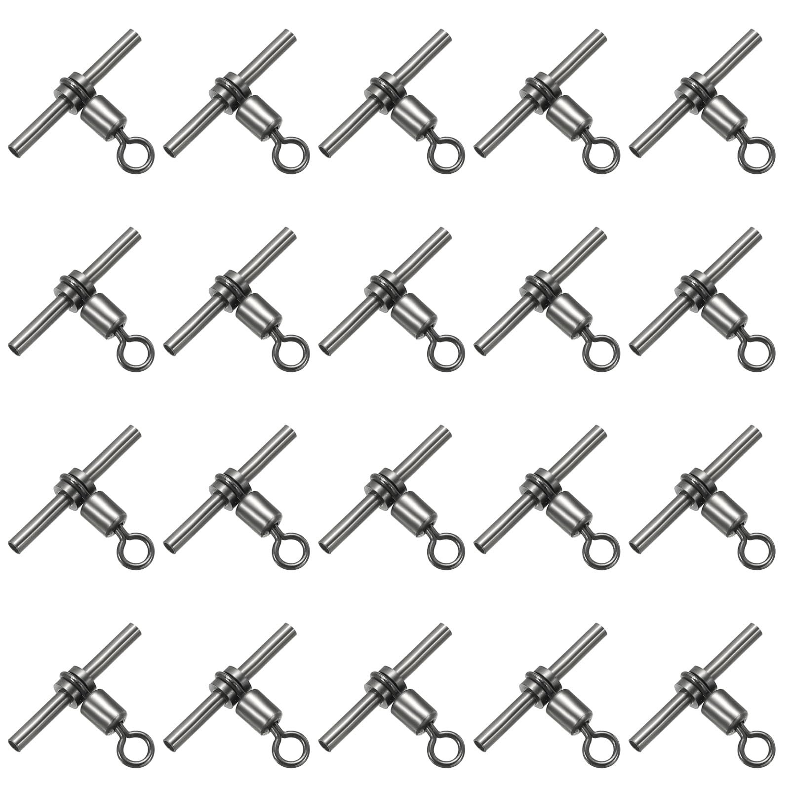 PATIKIL 103Lbs Fishing Swivels, 20 Pack 3-Way T-Shape Brass Swivels Sleeve Fishing Tackle High Strength Cross Line Swivels for Rigs Freshwater Saltwater (1#)