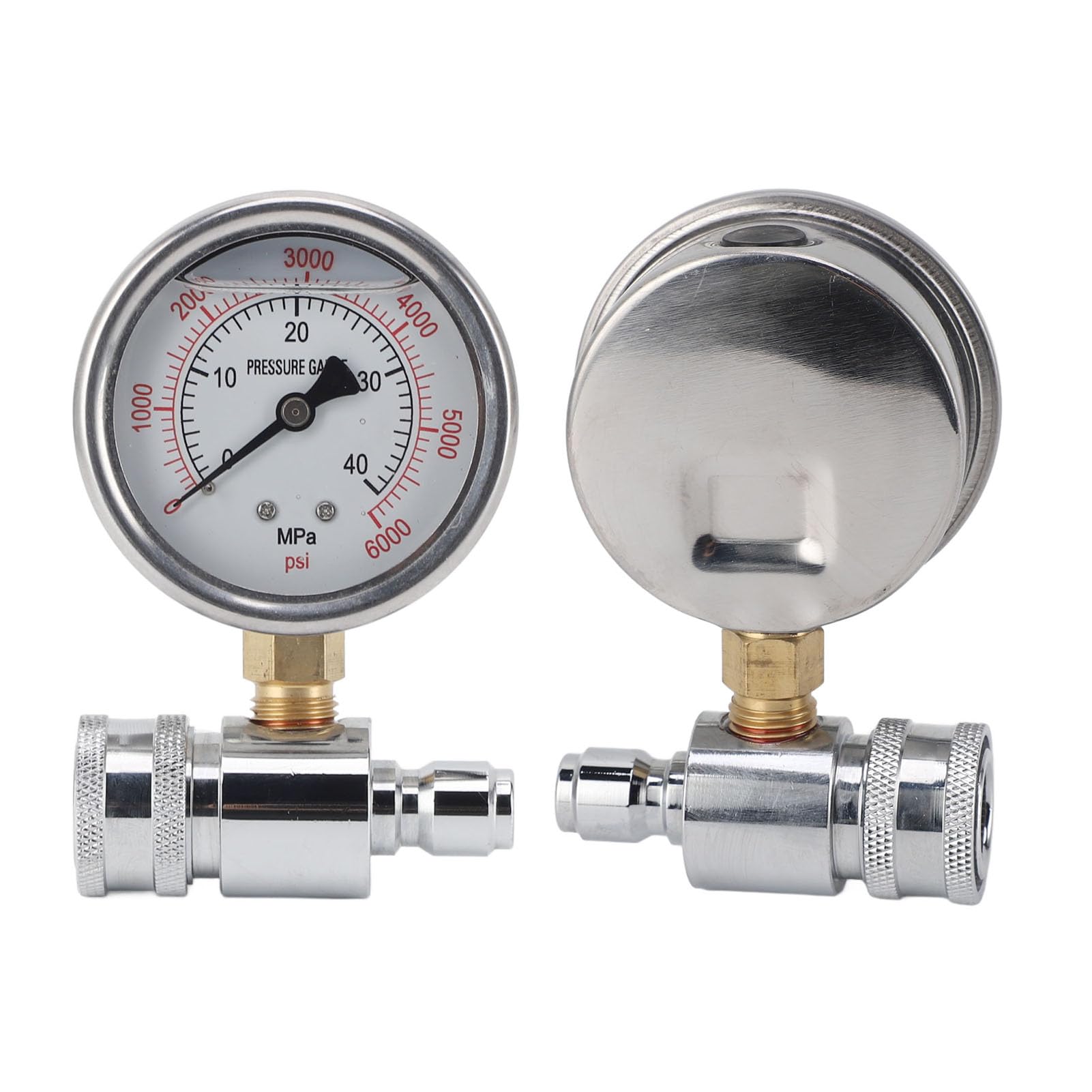 Haofy Pressure Washer Gauge, 3/8in Quick Connect Parts Accessories Gauge, Accurately Measure Up to 6000psi for Effective, Suitable for Car Washing Machines and Other Eq
