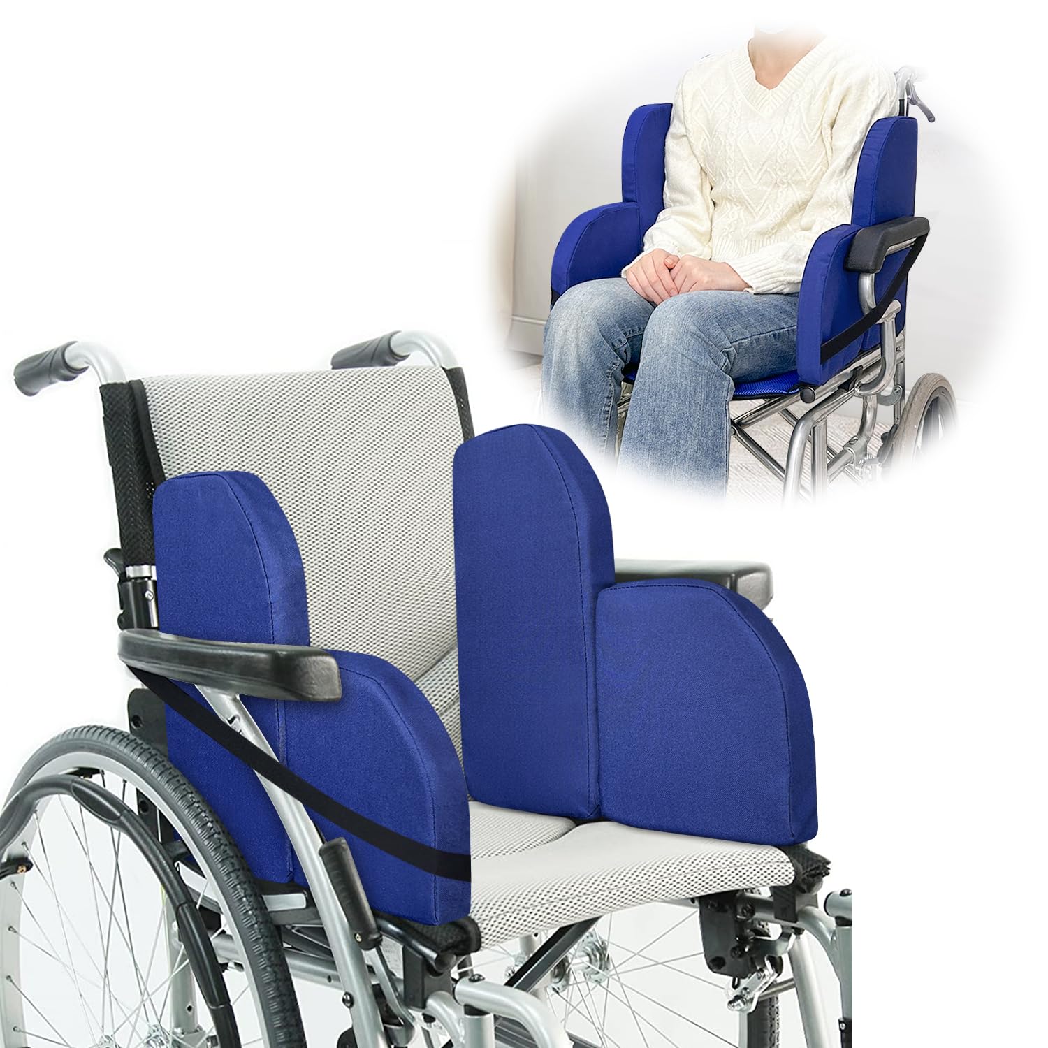Photo 1 of KAVIL Lateral Support for Wheelchair, Chair Lateral Support Cushion for Elderly, Wheelchair L-Shape Padded for Help Prevent Leaning to One Side, Patient Assistance Body Positioner (1 Pair)
