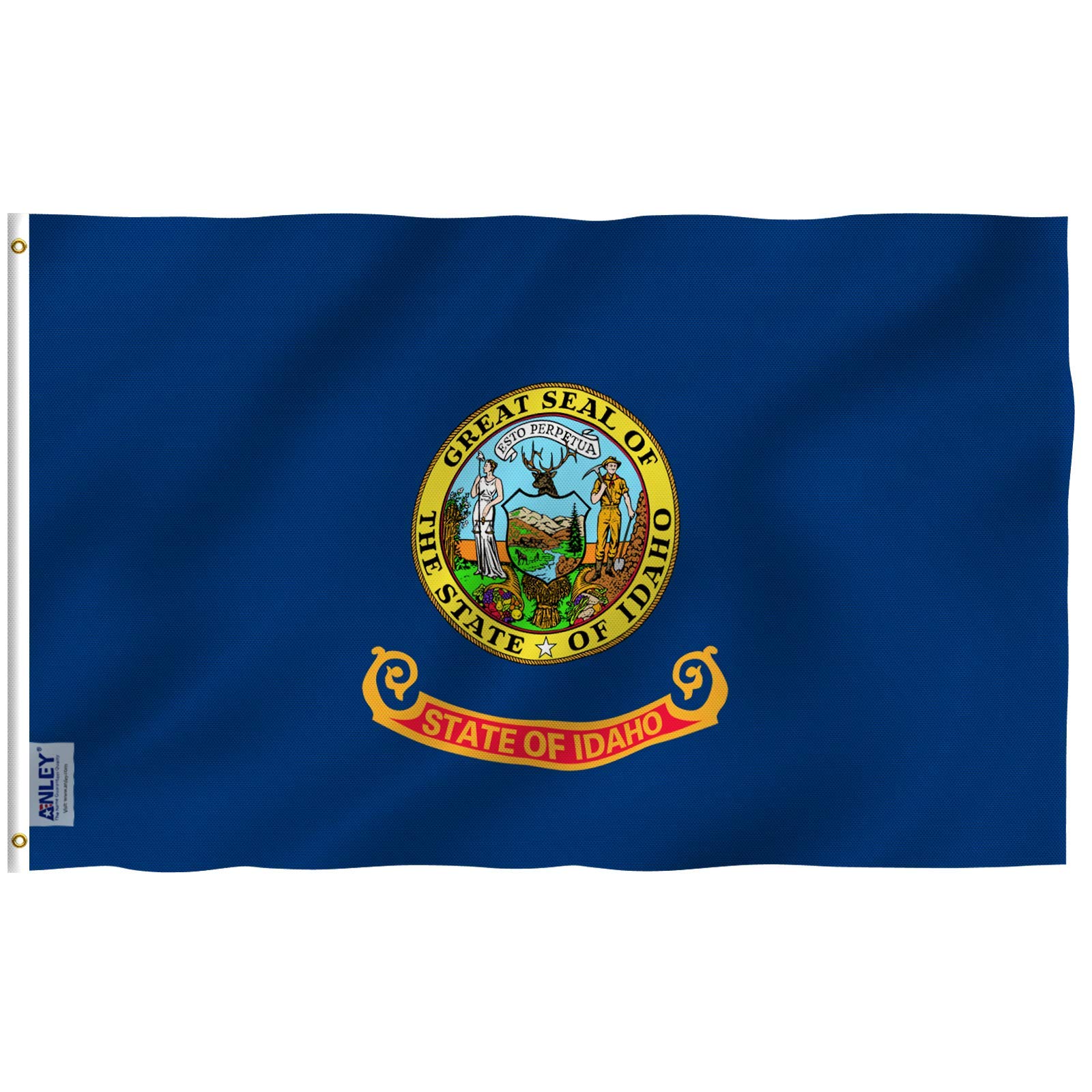 ANLEY Fly Breeze 3x5 Foot Idaho State Flag - Vivid Color and UV Fade Resistant - Canvas Header and Double Stitched - Idaho ID Flags Polyester with Brass Grommets 3 X 5 Ft