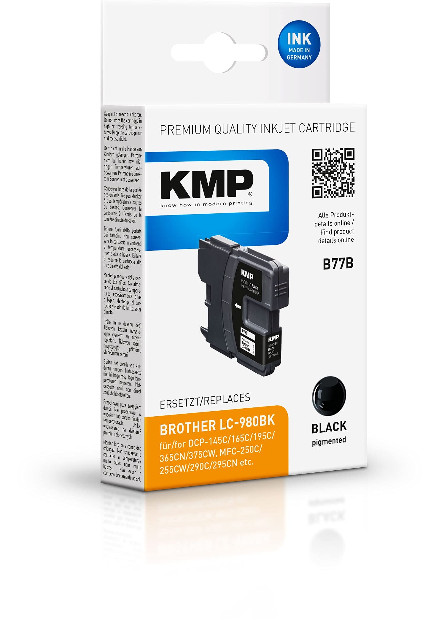 KMP Ink B77B Black Replaces Brother LC980BK