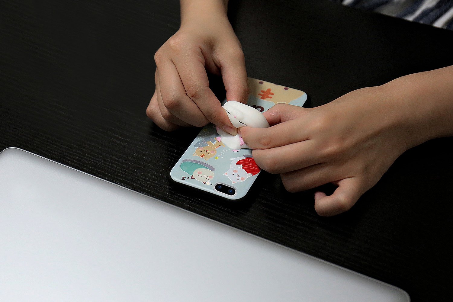 Cute Fashion Fresh Novel Squishy Cat for iPhone 6 6s 6s plus 7 7 plus Case, Lovely 3D Soft Silicone Cartoon Animal TPU Protective Back Phone Case