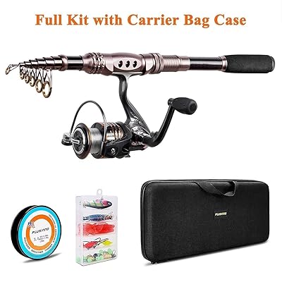 PLUSINNO Fishing Rod and Reel Combos Carbon Fiber Telescopic Fishing Rod with Reel Combo Sea Saltwater Freshwater Kit Fishing Rod Kit
