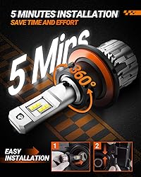 SEALIGHT 9008 H13 Bulbs, 38000LM 800% Ultra-Bright