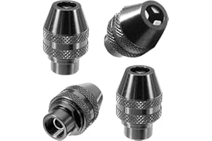 GNDAYOUG 4-Pack 4486 Quick Change Keyless Drill Chuck for Dremel Rotary Tools – 1/32” to 1/8” All-Metal 3-Jaw Chuck Adapter, Compatible with Dremel 395 3000 4000 4300 8220 3000 7300 Multipro