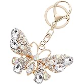 JHONE68 Cute Keychain for Women,Butterfly Bag Charms for Handbag,Purse Charm Car Keyring Charms,Gold Keychains Gift for Girls