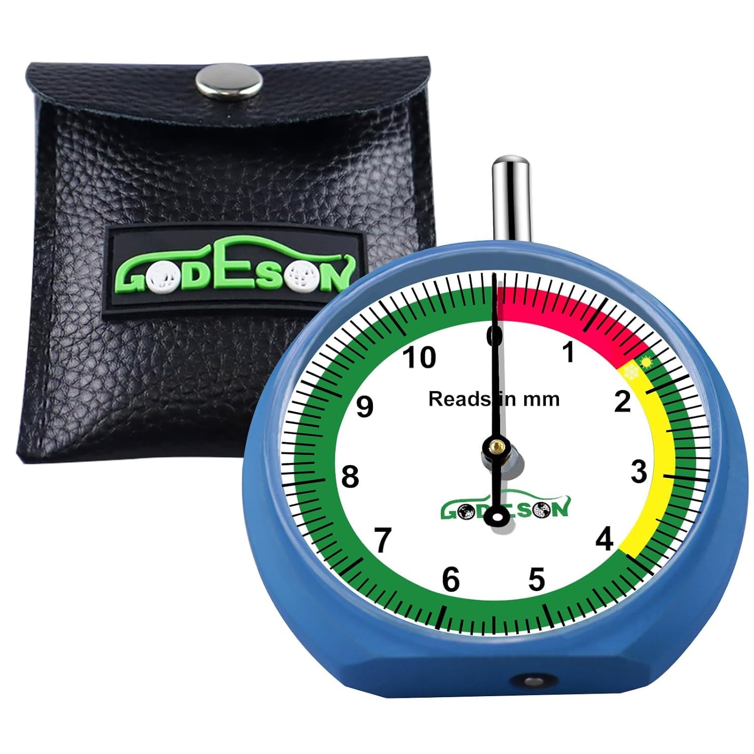 GODESON Tyre Tread Depth Gauge UK in MM,Dial Tyre Depth Gauge UK, Professional Tire Gauge for Motorcycle, Car,Truck and Bus
