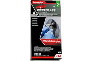 3M Fiberglass Resin Repair Kit 1/2 Pint (8 oz), All-in-One Set with Resin, Hardener, Fiberglass Cloth and Tools for Automotive, Marine and Home Repairs