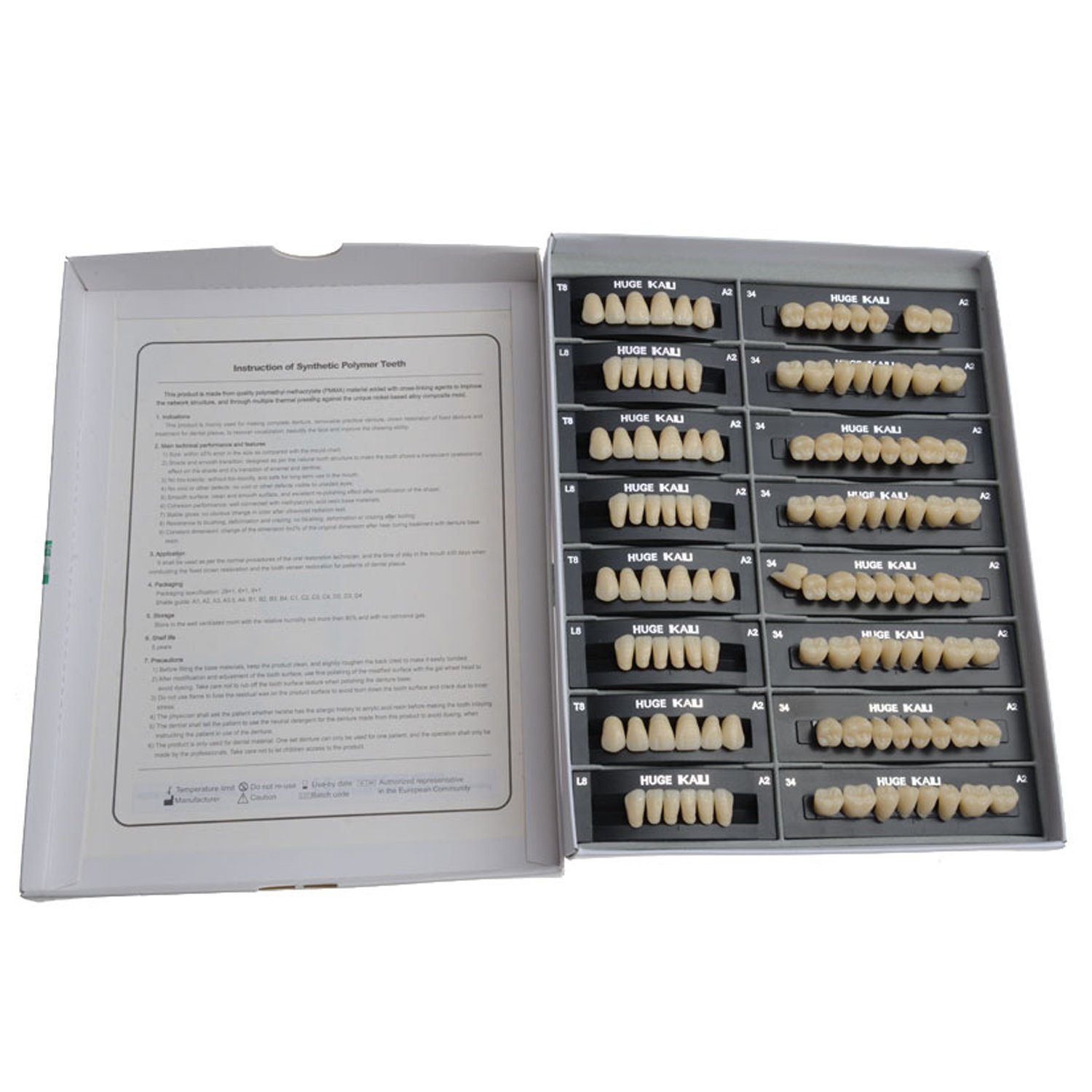 AZDENT Dental Synthetic Resin Tooth Denture T8-A2(28 units/4 suits) : Beauty