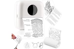 FASIONMIOR Sticker Printer Machine- Mini Thermal Printer, Inkless Notes Printer Mini, Portable Bluetooth Pocket Phone Printer for Journal, Photos, Notes, Kids Gift, White Mini Printer Sticker Maker