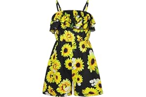 Evensu Toddler Girl Romper Baby One-piece Jumpsuit Outfit Summer Clothes with Adjustable Straps 2-6 Years