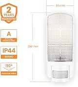National Lighting Motion Outdoor Bulkhead Light PIR IP44 White LED E27 view 2