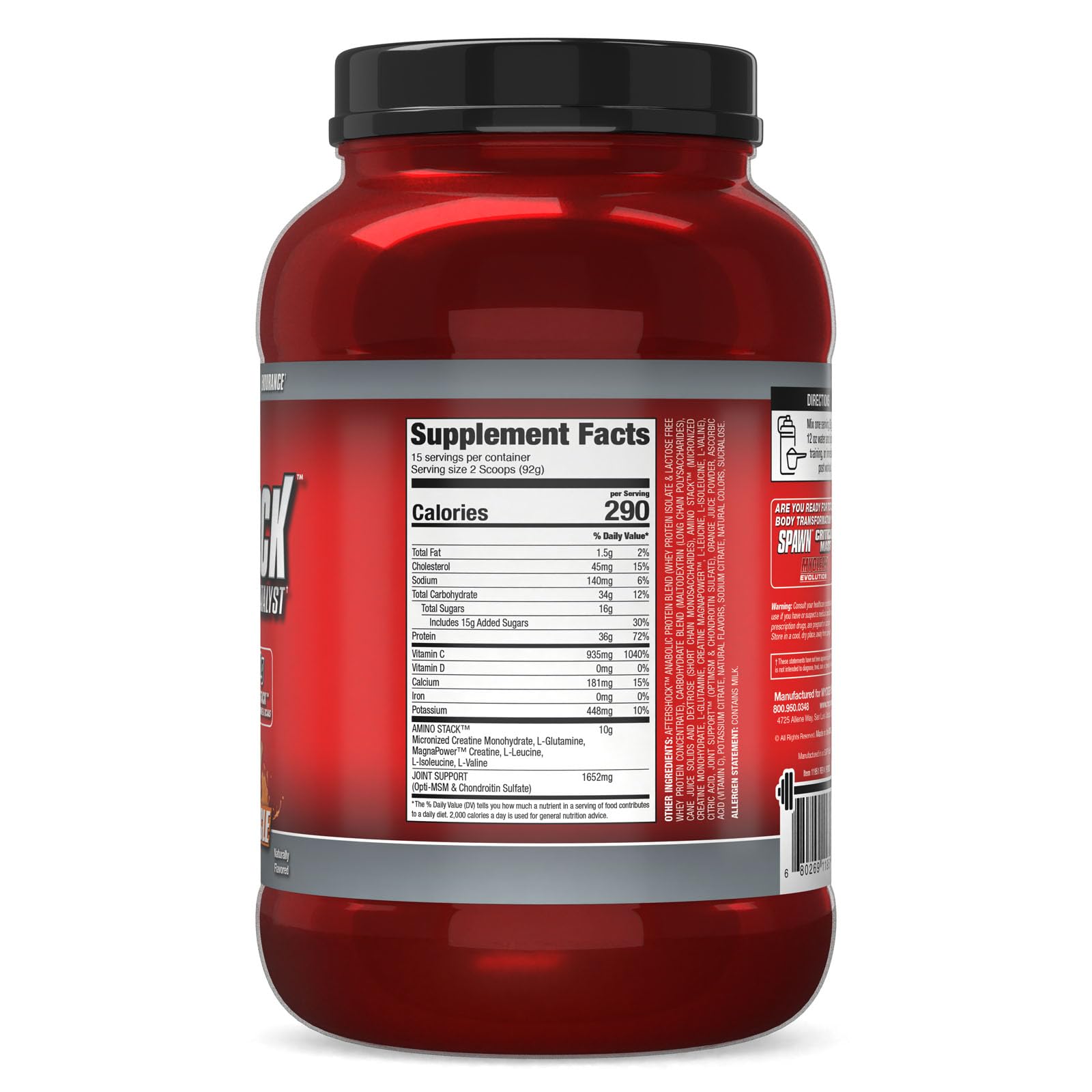 Myogenix Aftershock Post Workout Powder – Whey Protein with Carbs for Muscle Recovery – Orange Creamsicle, 3 lbs