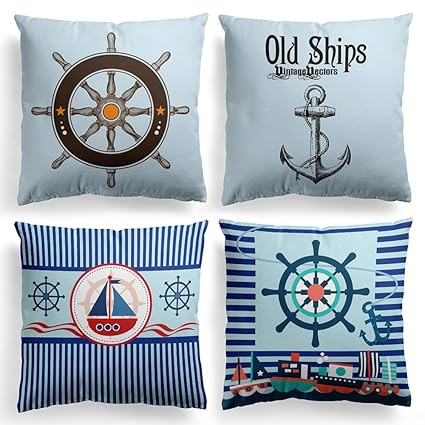 Us Seller 4pcs Pillow Covers Cheap Cushion Covers Nautical Anchor