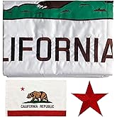 Embroidered California State Flag 3x5 Outdoor- 3Ply Heavy Duty 300D Nylon(All Weather)- Cali CA Flag 3x5-2 Brass Grommets & 4 Rows Stitched