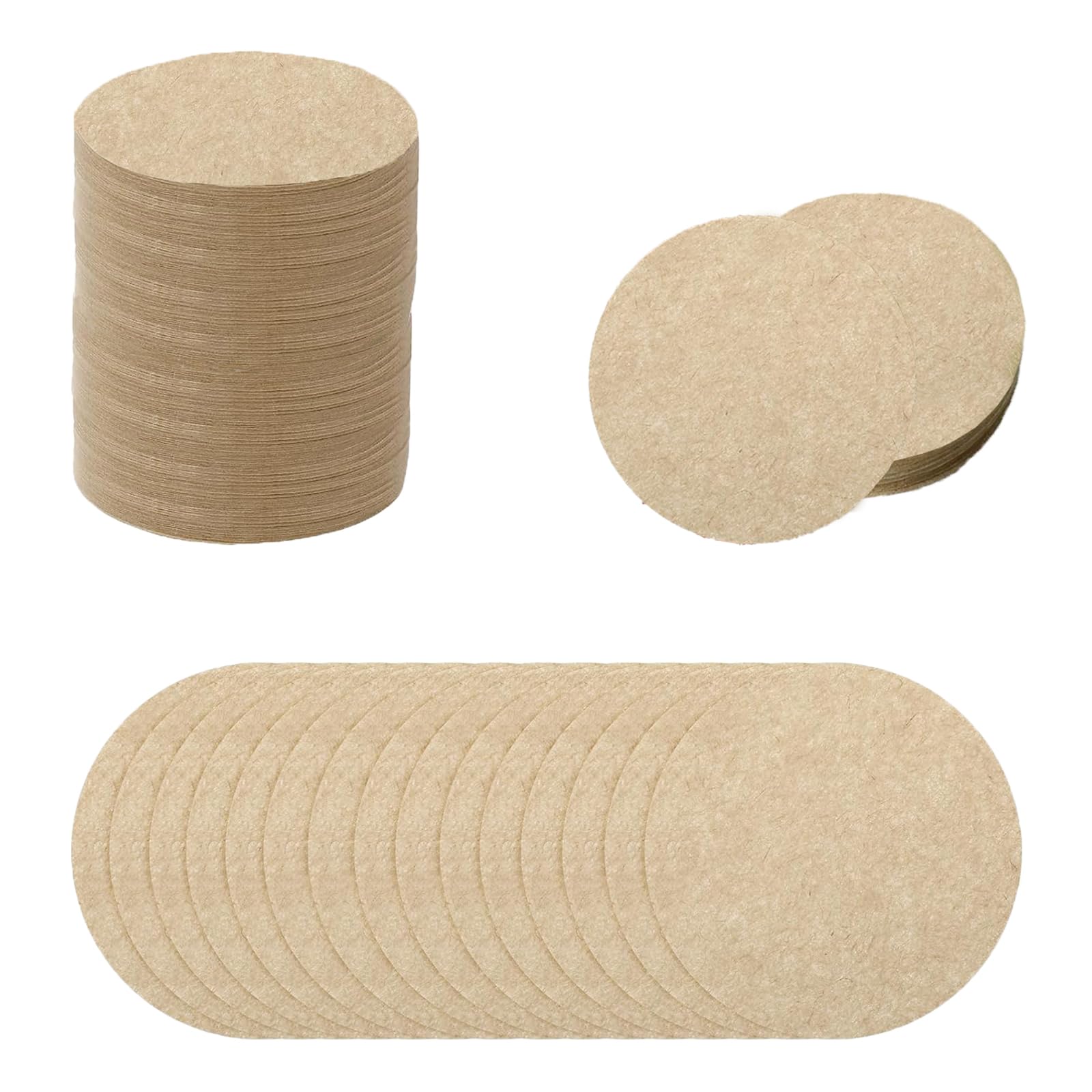Quixotical 300 PCS Round Coffee Filters Papers, Espresso Paper Filter 51 mm, Unbleached Natural Replacement Coffee Filters Papers, Compatible with Coffee and Espresso Maker