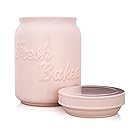 Vintage Ceramic Mason Cookie Jar | Extra Wide Design with Stay-Fresh Lid