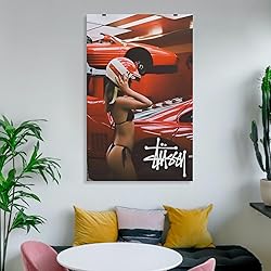 Stussy Car Poster Aesthetic Racer Woman Driver