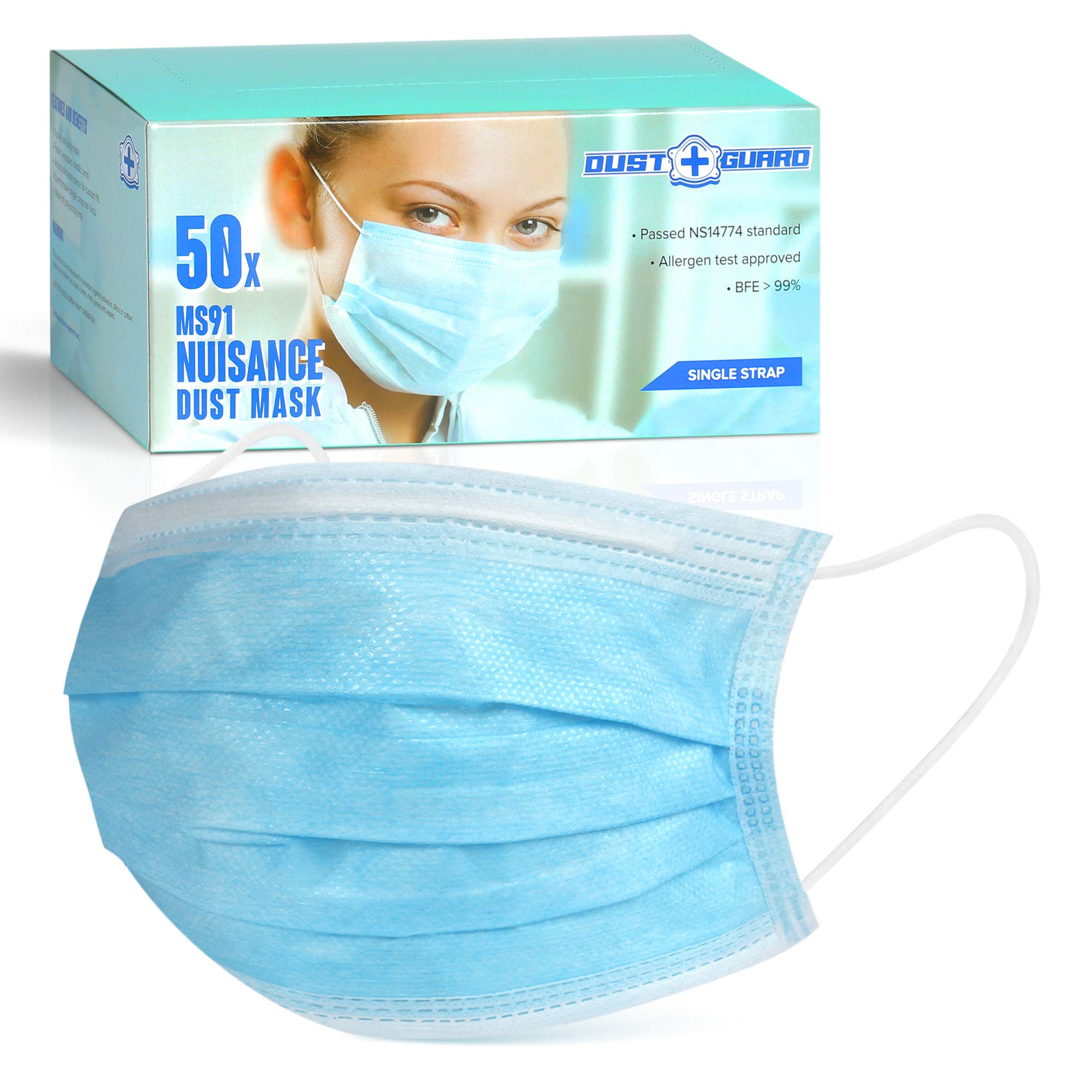 DUST GUARD Disposable Sanitary Masks Medical Surgical 3 Ply Facial Mask