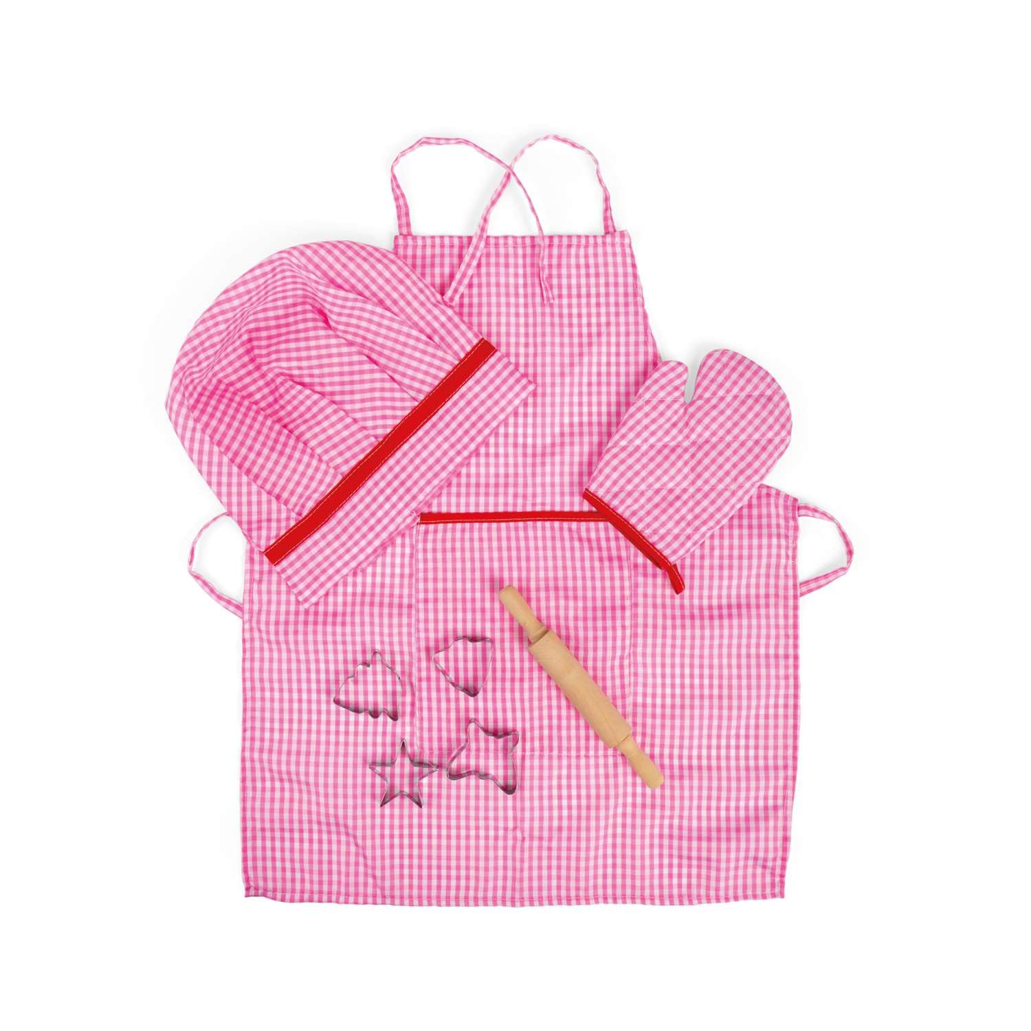 Bigjigs Toys Pink Chef's Dress Up Set with Baking Accessories