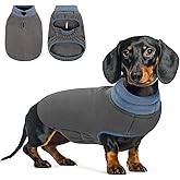Queenmore Dog Sweater,Soft Fleece Vest Pullover Dogs Jacket with Elastic Stretchable,Warm Winter Dog Coats Cold Weather Doggy Dachshund Sweaters for Small Dogs Cats Boy or Girl (Grey, S)