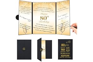 Roetyce 80th Birthday Decorations for Women Men, Black Gold 80th Birthday Guest Book, Jumbo 80th Birthday Card Signature Board, Happy 80th Birthday Gifts, Cheers to 80 Years Birthday Party Supplies