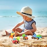 HOLA 4 Pack Friction Power Digger Trucks Set for Toddlers 1 Year Old Boys view 7