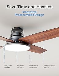 Dreo Ceiling Fans with Lights and Remote, 44 inch