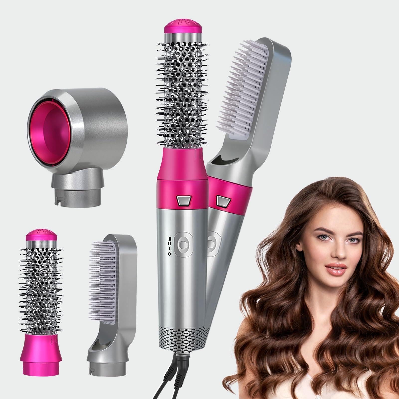 Photo 1 of Blow Dryer Brush Set, Air Sculpt 3-in-1 Hot Air Brush Blow Dryer - Salon Blowout Styler for Curling, Volumizing & Straightening with 3 Interchangeable Heads, Sleek & Frizz-Free Hair, ALCI Safety Plug