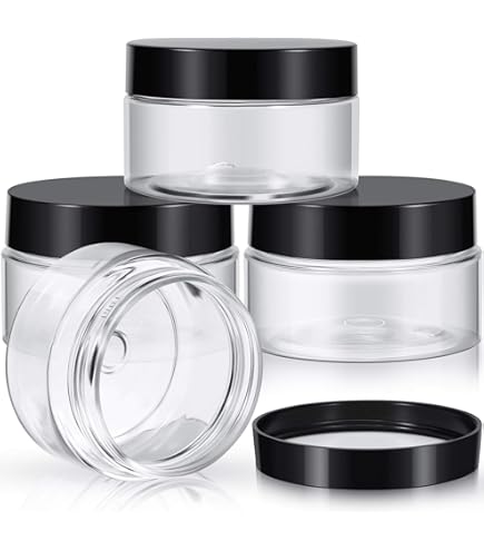 Paquete De 50 Tarros De Plástico De 2 Onzas Redondos Transparentes Con Tapas, Tarros De Plástico Eternal Moment Para Loción, Crema, Ungüentos, Maquillaje, Sombra De Ojos, Diamantes De Imitación