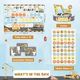 WERNNSAI Potty Training Chart Construction Reward Chart 270 Stickers Crown view 2