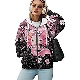 WELLFLYHOM Oversize Hoodies for Women Y2K Vintage Sweatshirt Zip Up Jackets Long Sleeve Cardigan Sweater Shirts