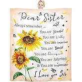 Sister Blanket from Sister Cozy Fleece Blankets for Sisters Women Birthday Gifts from Sis Soft Throw Blanket for Sofa Bed Couch 50"X60"