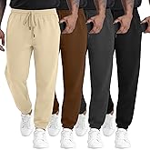 August Alley 4 Pack Men's Sweatpants Drawstring Workout Athletic Joggers Lounge Running Gym Track Sweat Pants with Pockets