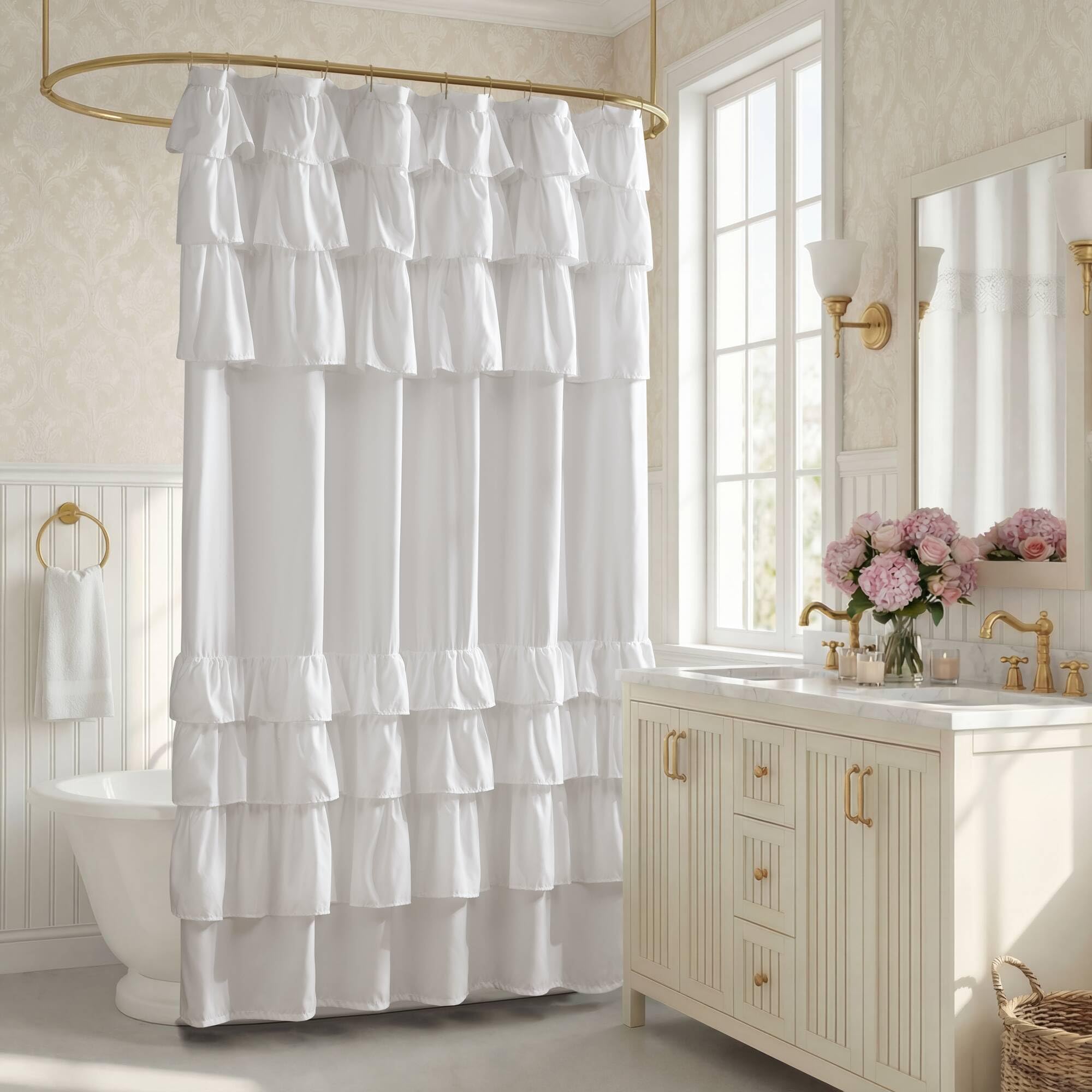 Madison Park Grace Shower Curtain White 72x72