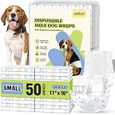 Dog Diapers Male, Small 50Ct, Super Absorbent Doggie Diapers for Male Dogs | Dog Belly Bands for Male Dogs, Breathable And Leak-proof, 11"&ndash;16", Doggy Diapers Male Small Dog for Beagles Shih Tzus Male