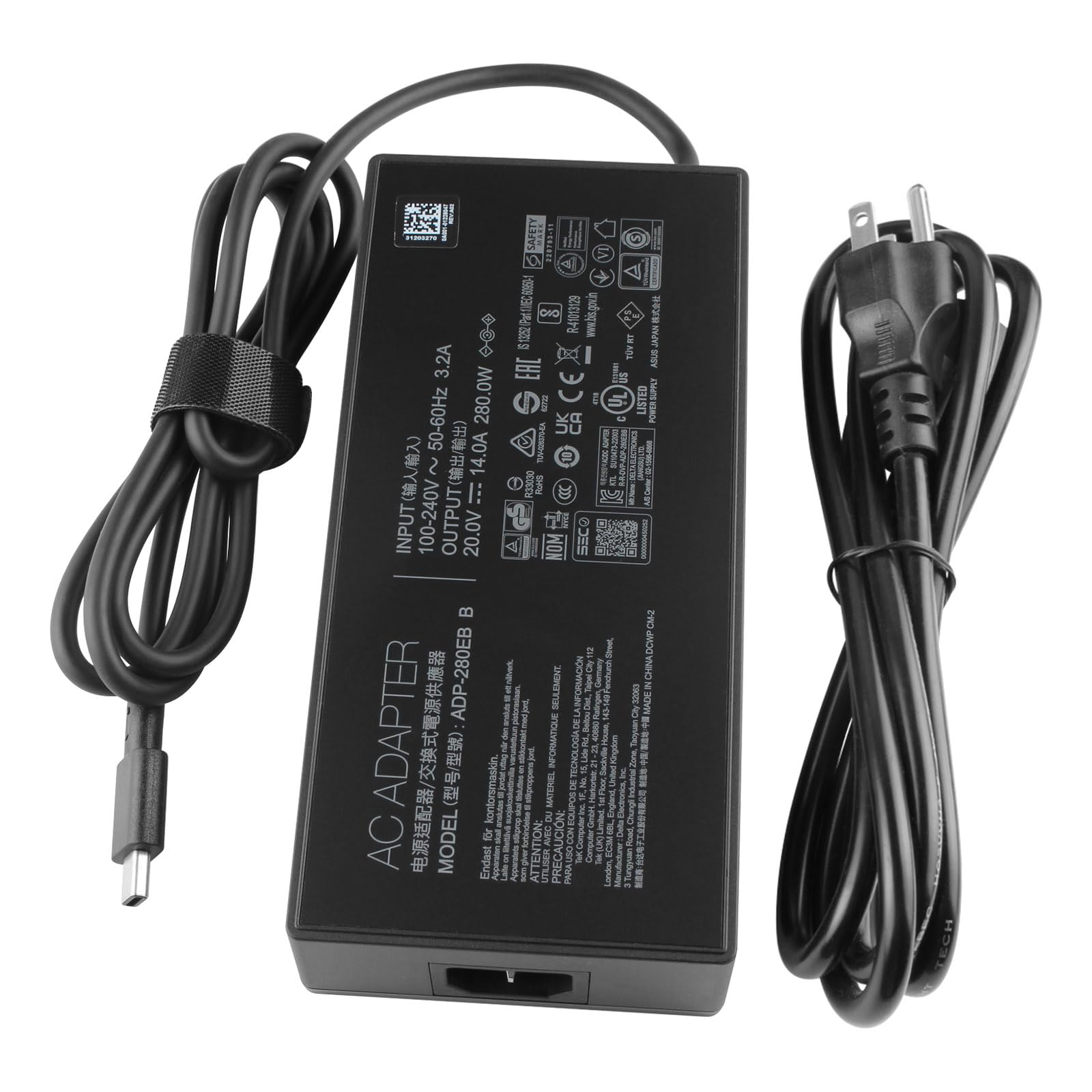 Photo 1 of 20V 14A 280W Rectangle Conn Charger for Asus ROG Strix G16 G18 (2025) G815LM G815JMR G815LR G815LP G815JPR G615LM G615LM G615JMR G615LR G615JPR ADP-280EB B