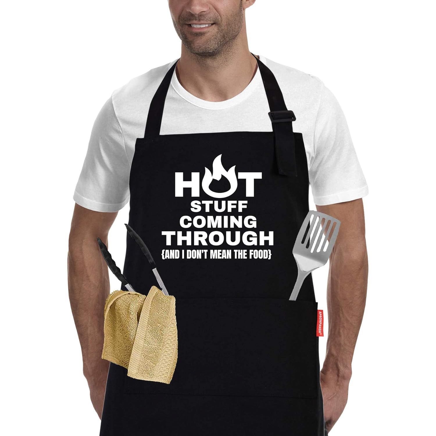 Funny Cooking Grilling BBQ Aprons for Men, Adjustable Chef Kitchen